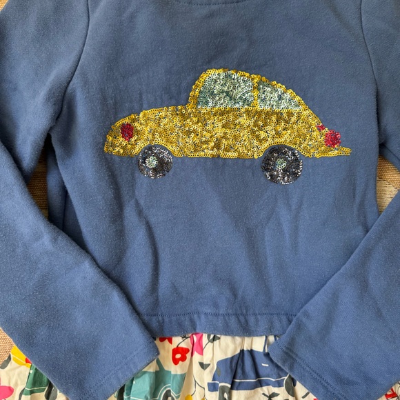 Mini Boden Jersey Top Dress with Sequins Taxi Cab Design - Picture 2 of 7